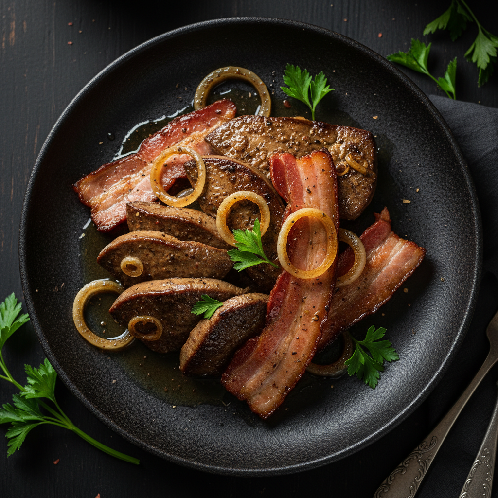 Pan-Seared Liver & Bacon