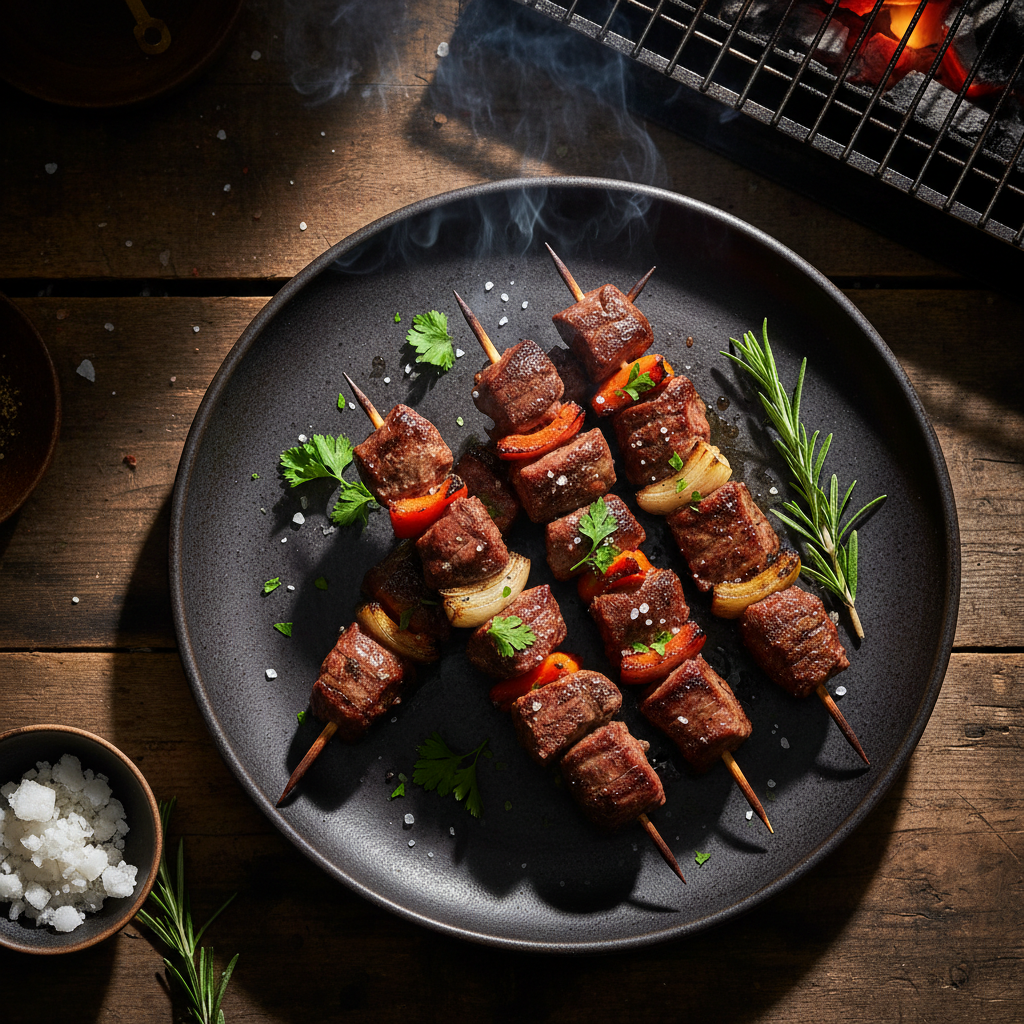 Beef Heart Skewers